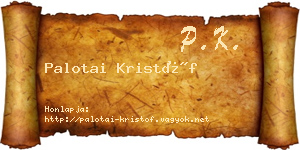 Palotai Kristóf névjegykártya
