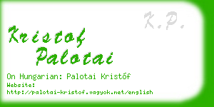 kristof palotai business card